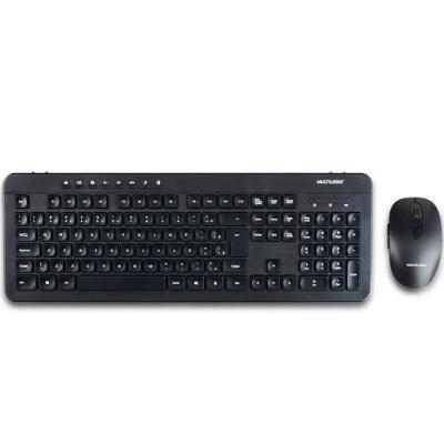 Kit Teclado E Mouse Sem Fio Recarregavel 2.4ghz Usb Preto