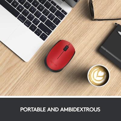 Mouse Optico Sem Fio M170 Vermelho Logitech Blister
