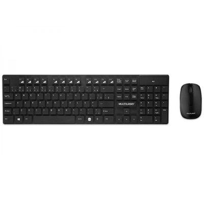 Kit Teclado e Mouse Sem Fio Teclas Flutuantes Preto