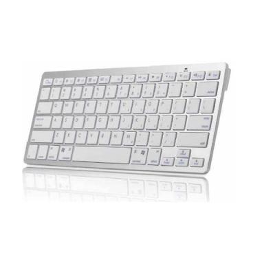 Mini Teclado Bluetooth sem Fio para Tablet e Celular Slim Prata