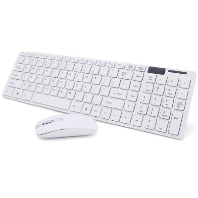 Kit Teclado e Mouse Sem Fio Wifi Usb 1600dpi 2.4ghz Branco