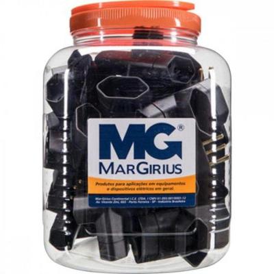 Adaptador 2P + T 10A Adp2-34 Preto Margirius - Pct / 20