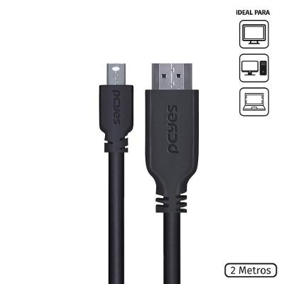 Cabo Mini Displayport Macho Para Hdmi 2.0 Macho 2 Metros - P