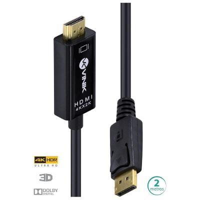 Cabo Displayport 1.3 Para Hdmi 2.0 4K 30Hz Ultra Hd 2 Metros