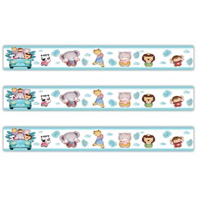 Kit 3 Faixas Decorativas Papel Parede Infantil Animais Carro