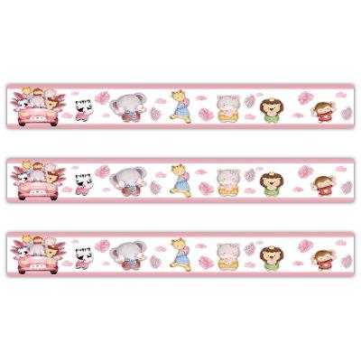 Kit 3 Faixas Decorativas Papel Parede Infantil Animais Carro