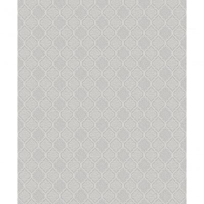 Papel De Parede Geométrico Cinza/Prata 53Cm X 10Mts