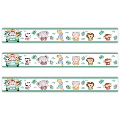 Kit 3 Faixas Decorativas Papel Parede Infantil Animais Carro
