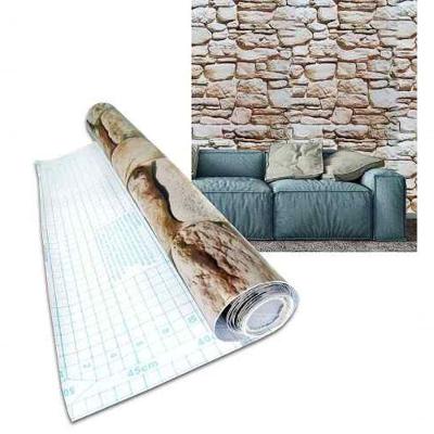 Papel De Parede Kit Com 8 Unid Adesivo Vinilico Pedra Rolo