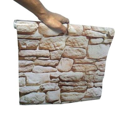 Kit Papel De Parede 5 Unidades Pedra Marrom Claro