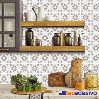 Papel De Parede Azulejo Cozinha Português Lávavel Neutro 3M