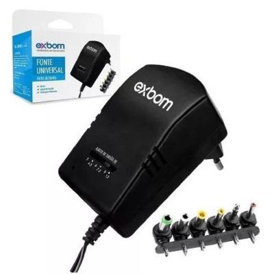 Fonte Universal Regulavel Ac 3v 4.5v 6v 7.5v 9v 12v 3a 3a 6 Plugues 30w
