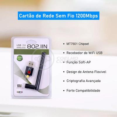Antena Usb 2.0 Receptor De Wifi Wireless 1200Mbps
