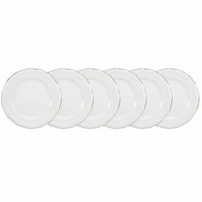 Conjunto De Pratos De Sobremesa 06 Peças Prata