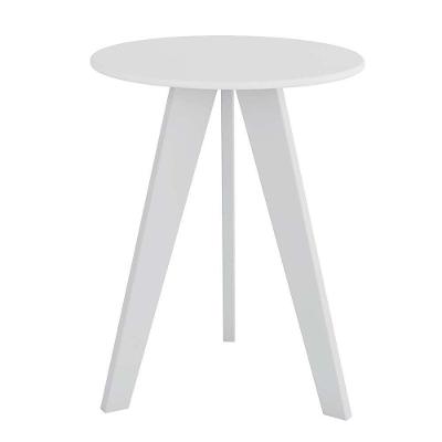 Mesa Lateral 100% Mdf Retrô Móveis Peroba Branco Brilho Branco Brilho