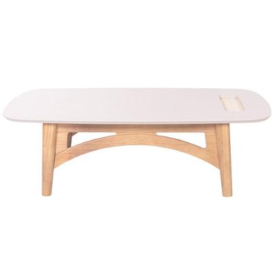 Mesa De Centro Veneza Com Rattan - 6008 Cor Garapa - Verniz