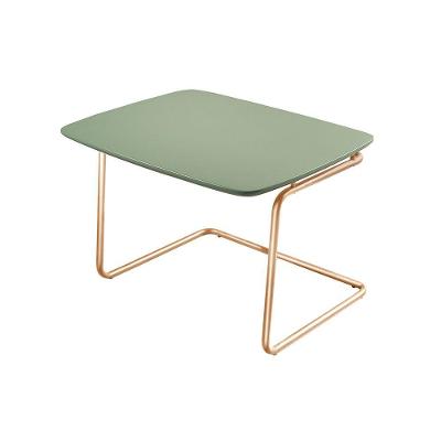 Mesa De Centro Kairos Base Cobre 54x43cm Larflex Cor:verde Lazza