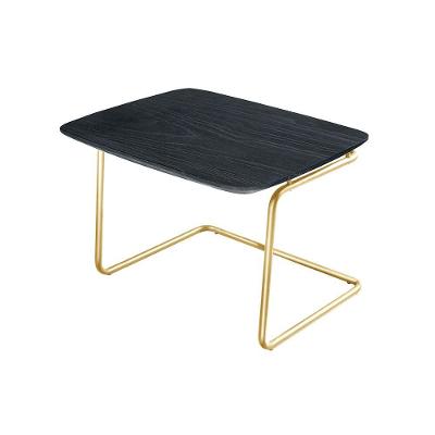Mesa De Centro Kairos Base Ouro 54x43cm Larflex Cor:ébano