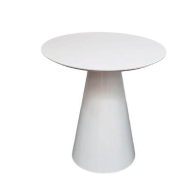 Mesa Lateral Cone Redonda 51 Cm Laqueada Branco