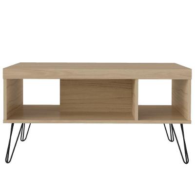 Mesa De Centro Com Pés Metálicos 91x59cm Liberty Carvalho Artely Carvalho