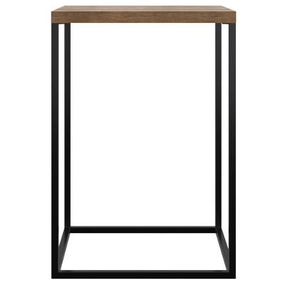 Mesa Lateral Quadrada Cube Artesano 40 Cm (largura) Em Mdp Estrutura Preta Em Aço Vermont