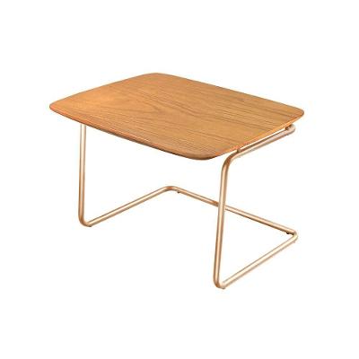 Mesa De Centro Kairos Base Cobre 54x43cm Larflex Cor:castanho