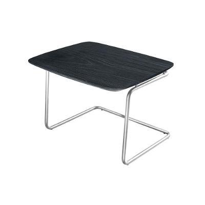 Mesa De Centro Kairos Base Cromada 54x43cm Larflex Cor:ébano