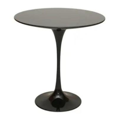 Mesa Lateral Tulipa Saarinen Redonda 41 Cm Laqueada Preto