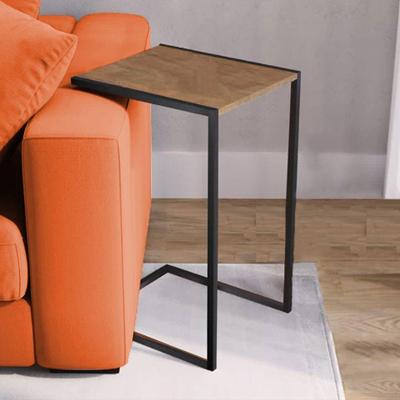 Mesa Lateral Industrial Steel Preta E Imbuia - Cor: Preto