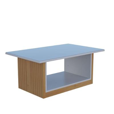 Mesa De Centro Veneza Com Tampo De Vidro Cinamomo/off White