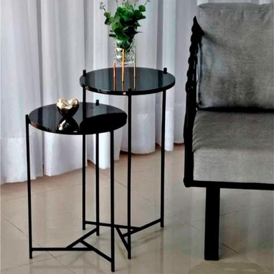Conjunto De Mesa Lateral Áquila Preta - Cor: Preto