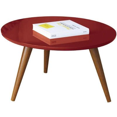 Mesa De Centro Decorativa Sofia B01 Vermelho Pés Palito