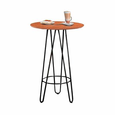 Mesa Bistrô Dubai Madeira Com Base Preto 60 Cm