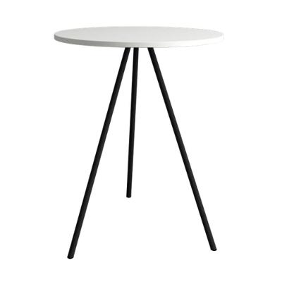 Mesa Lateral Gabriela Preta Tampo De Madeira Branco