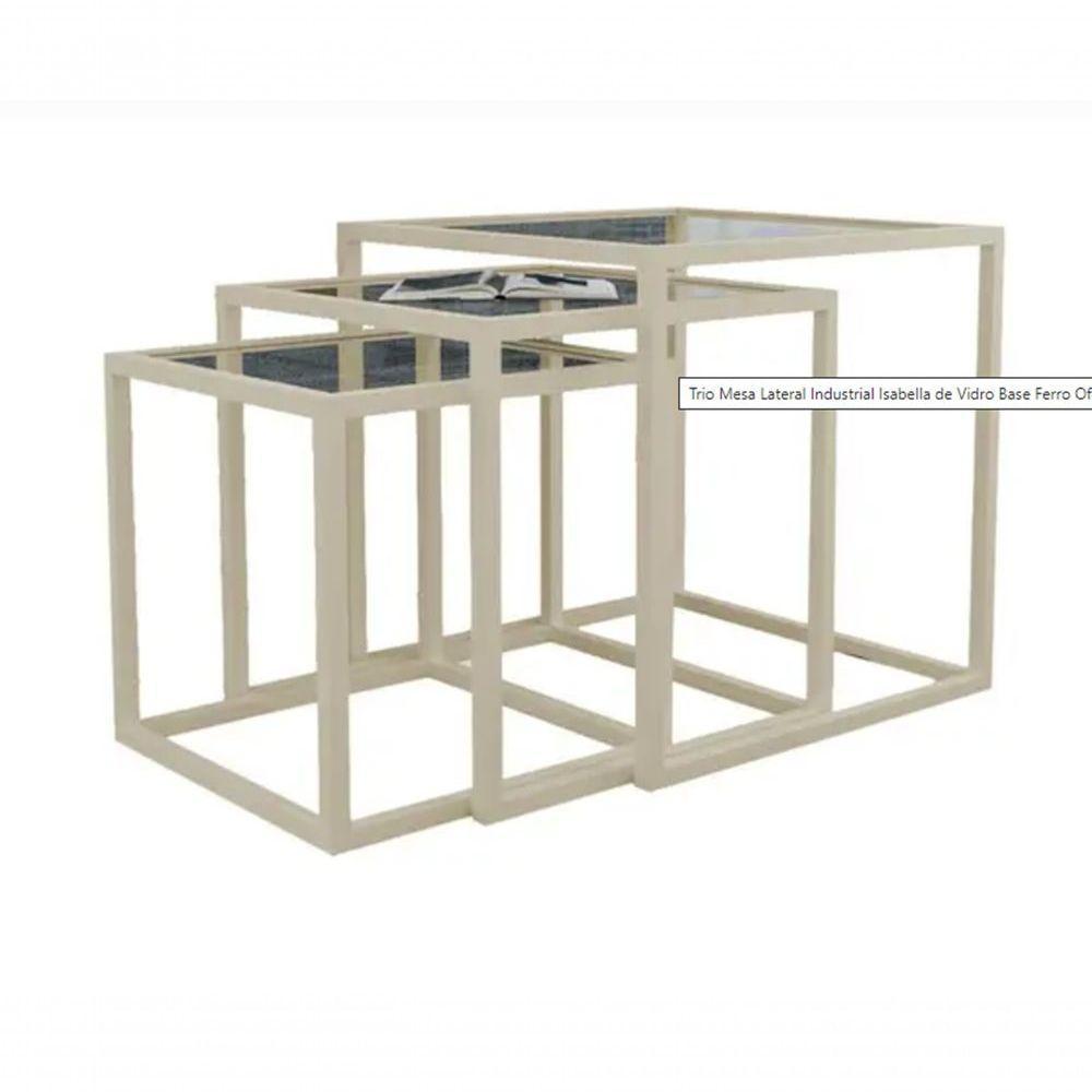Trio Mesa Lateral Isabela Off White Vidro2 - 3