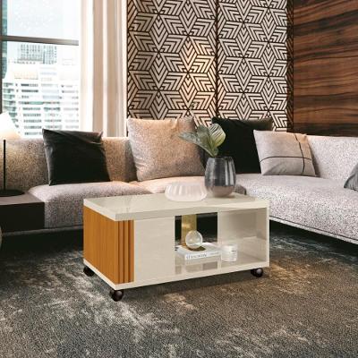 Mesa De Centro Ripada Com Mesa Para Notebook Havaí Offwhite/cedro