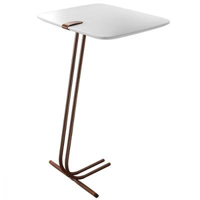 Mesa Apoio Lateral para SoFá Lisboa Pé Café Branco