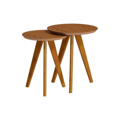 Conjunto Mesa Lateral Redonda - Freijó
