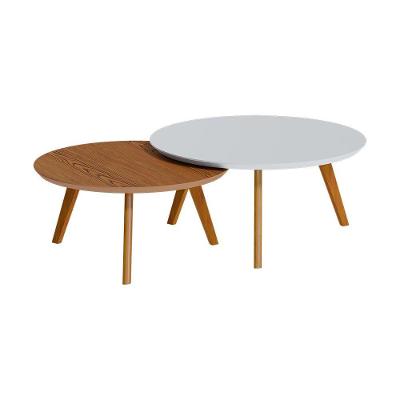 Conjunto De Mesa Classic Centro Redonda - Off White Freijó