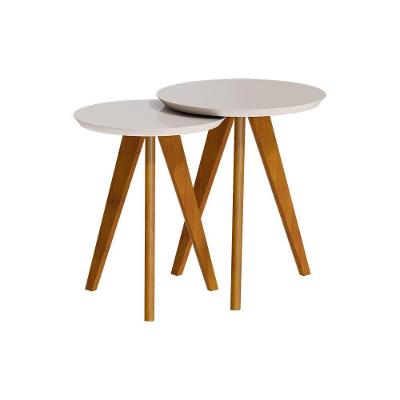 Conjunto Mesa Lateral Redonda - Off Whitte