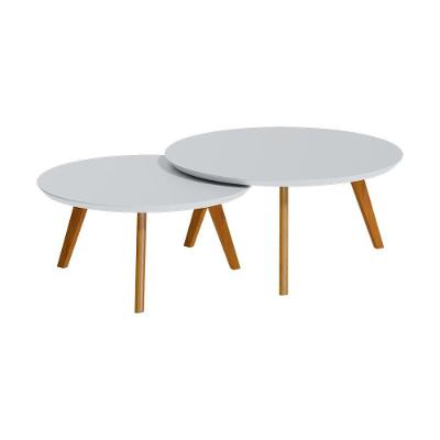 Conjunto De Mesa Classic Centro Redonda - Branco Acetinado