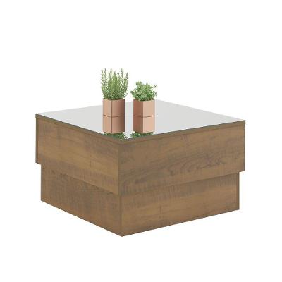 Mesa De Centro Parati Pinho Com Tampo Espelhado - Artely