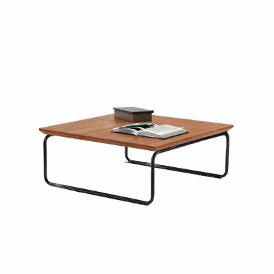 Mesa De Centro Munique 70x70 Cm Castanho Com Base Preta
