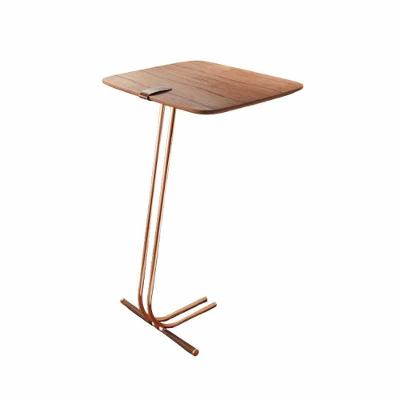 Mesa De Apoio Bandeja Castanho Base Cobre