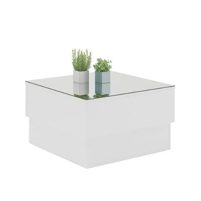 Mesa De Centro Parati Branco Com Tampo Espelhado - Artely