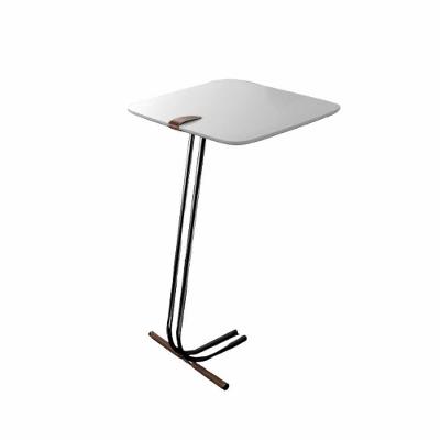 Mesa De Apoio Bandeja Branca Base Preta