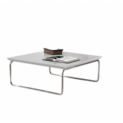 Mesa De Centro Munique 70x70 Cm Branco Com Base Cromada