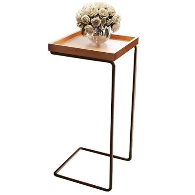 Mesa Apoio Lateral Para Sofá Pé Café LarFlex Cor:castanho