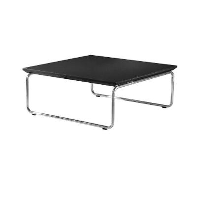 Mesa de Centro Kairos Pé Cromado Bisart Decor Laca Preto
