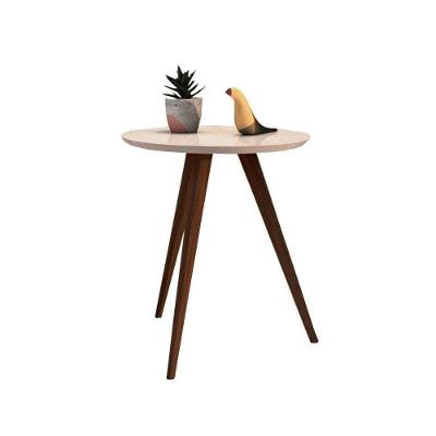Mesa Lateral de Canto Pé Palito Off White 50cm